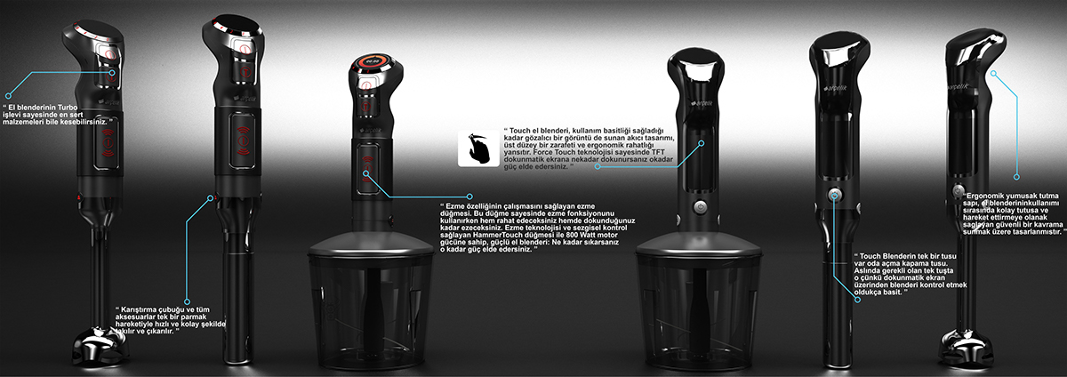 industrial design，Kitchen supplies，Electric Blender，Handheld device，Arcelic，